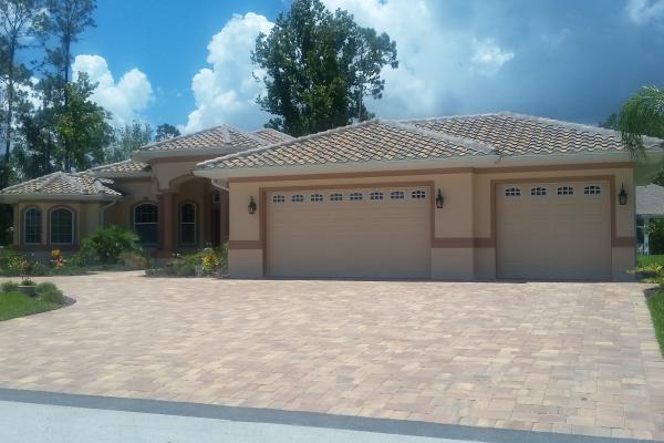 Raised Short Panel Garage Doors with Cascade Glass