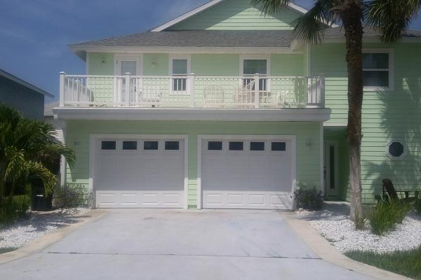 Raised Short Panel Garage Door With Plain Glass