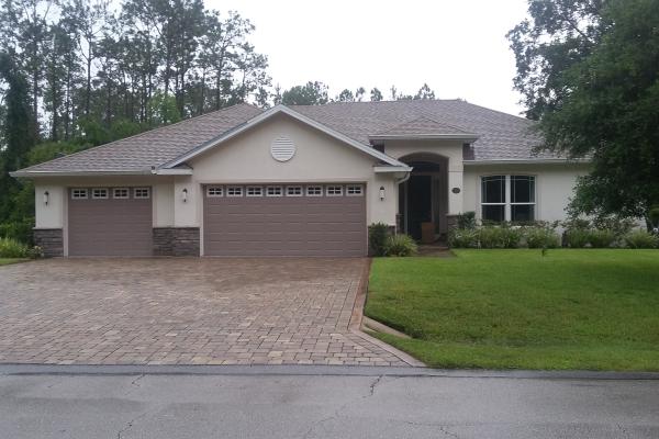 Raised Panel Garage Doors with Stockton Glass Top Sections