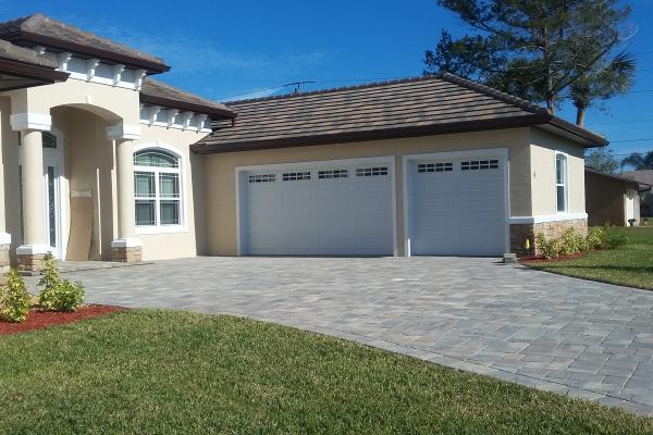 Raised Long Panel Garage Door with Long Stockton Glass Top Section