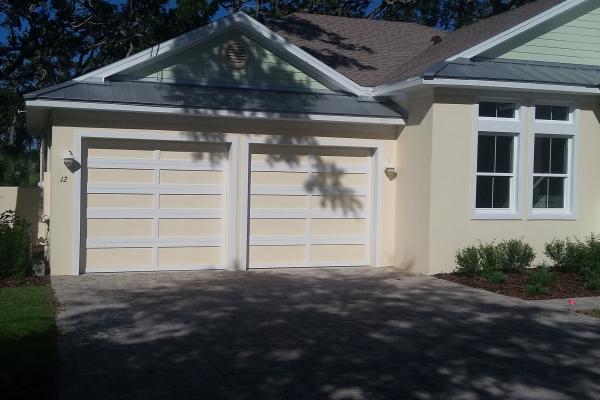 Flush Panel Garage Door with Custom Overlay